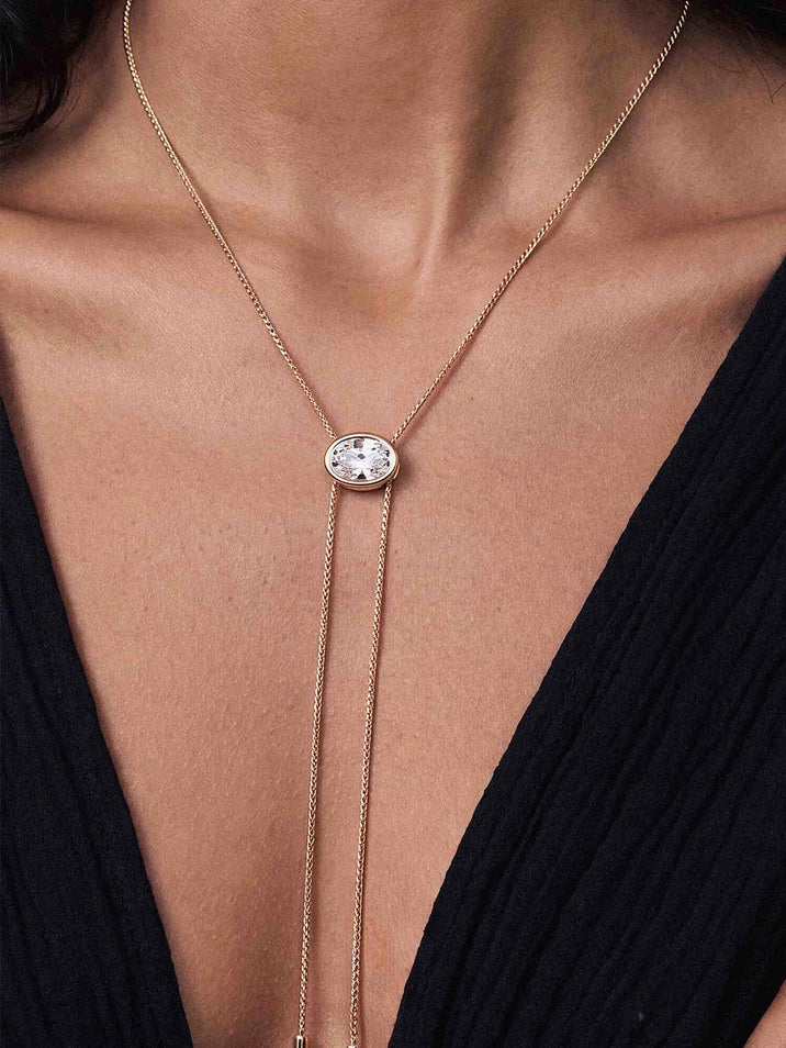 BEZEL BOLO NECKLACE