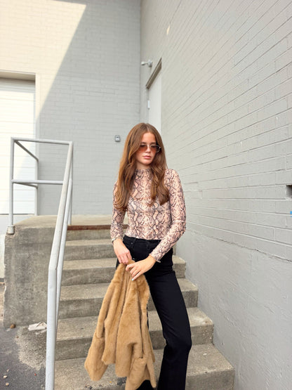SPENCER FUNNEL NECK TOP SHEER