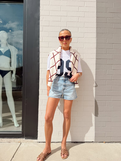 OLIVIA SHORT SLEEVE V NECK TEE