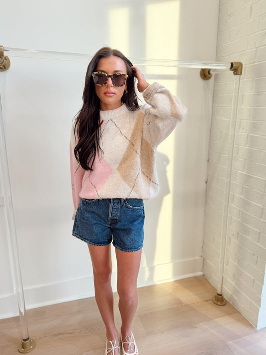 ARGYLE KNIT SWEATER
