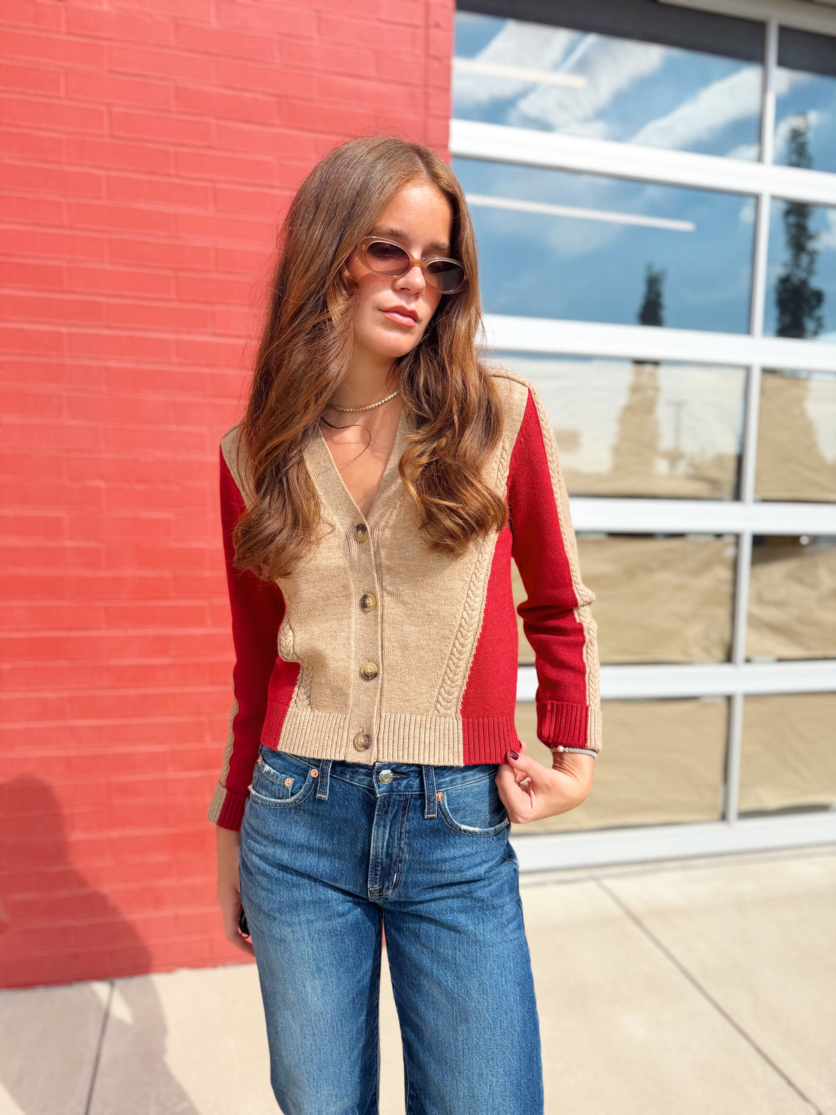 ISLA COLOR BLOCKED CARDIGAN