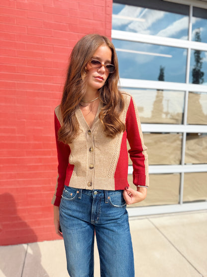ISLA COLOR BLOCKED CARDIGAN