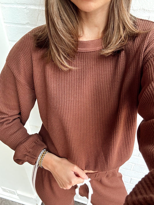 DROP SHOULDER L/S ELASTIC HEM TEE
