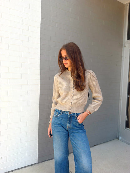TRUDY LONG SLEEVE CREW NECK CARDI