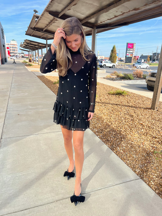 ELLA RHINESTONE MINI DRESS