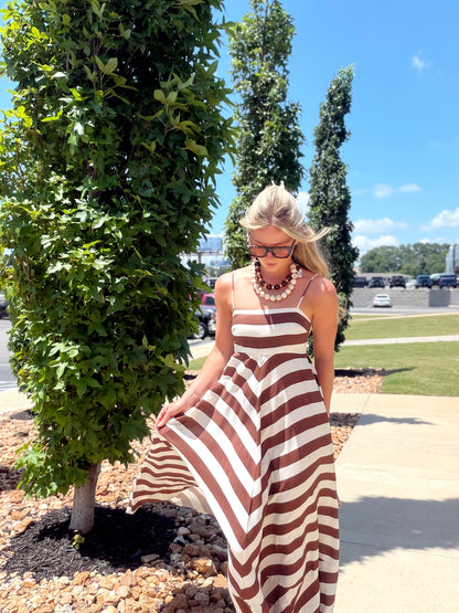 BRENDA MAXI STRIPE DRESS