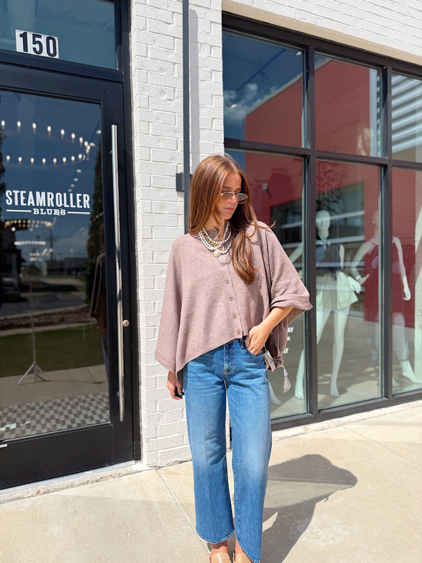 COSTANZA BUTTON FRONT PONCHO