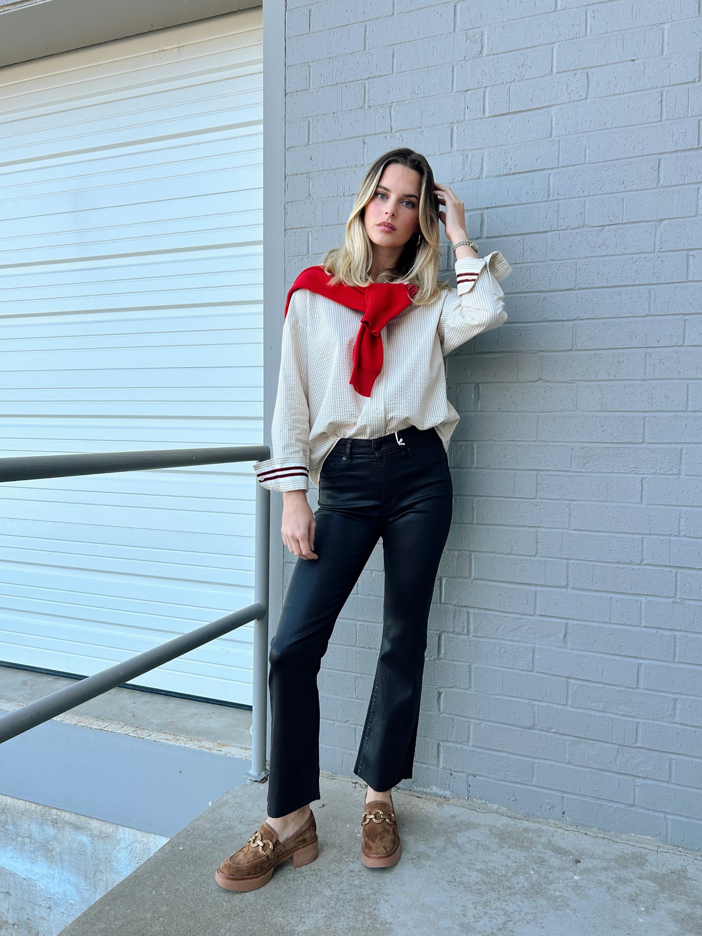 GRETA STRIPED BUTTON DOWN SHIRT