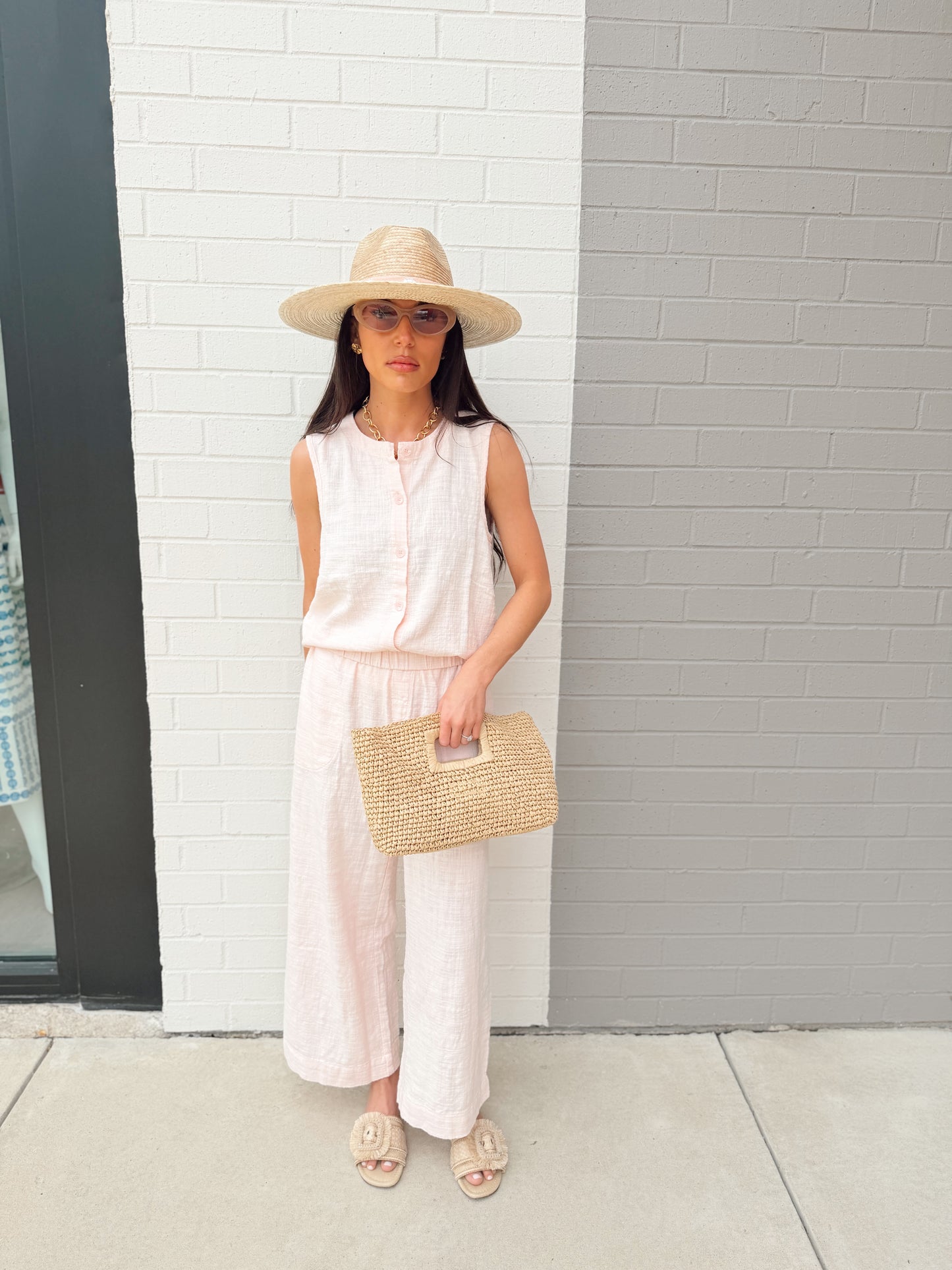 CROPPED FAUX FLY PANT