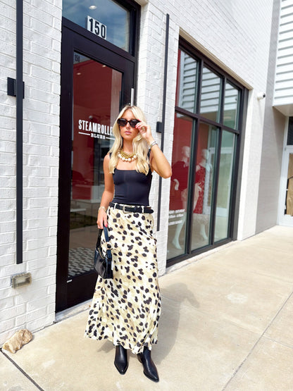 BIAS BELTED MAXI SKIRT