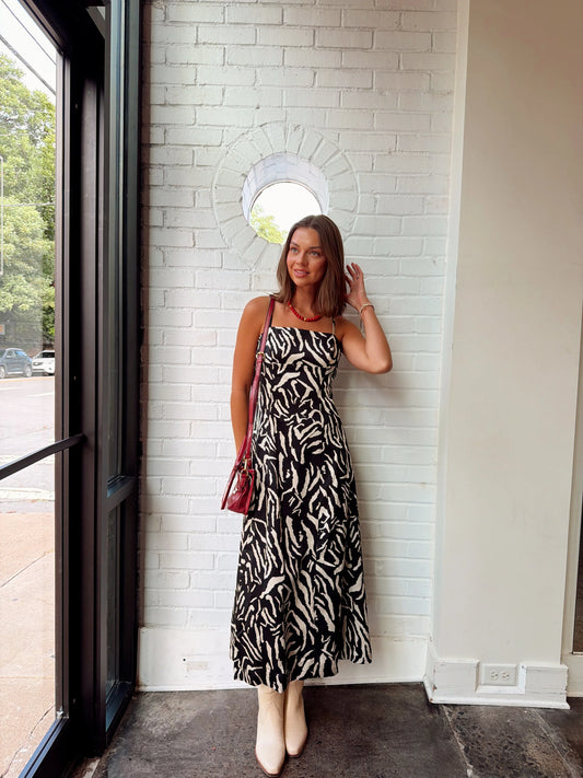 ANIMAL PRINT MIDI DRESS