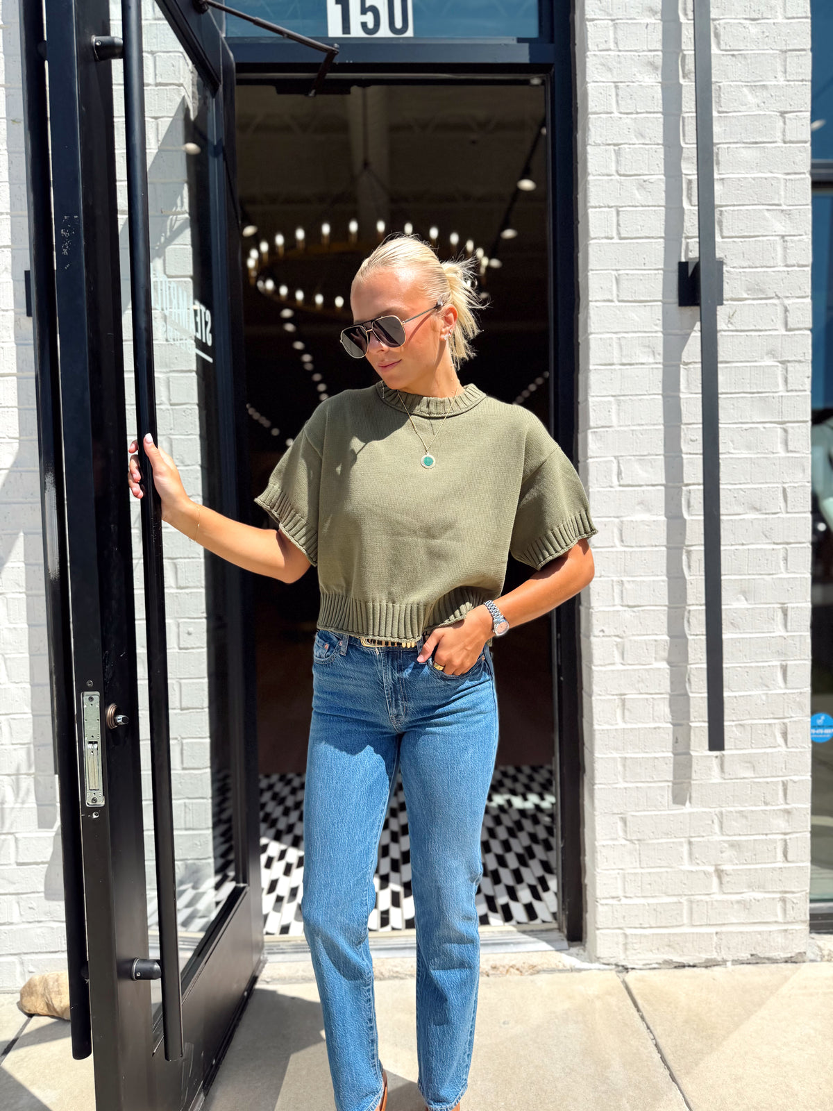 SHORT SLEEVE SWEATER