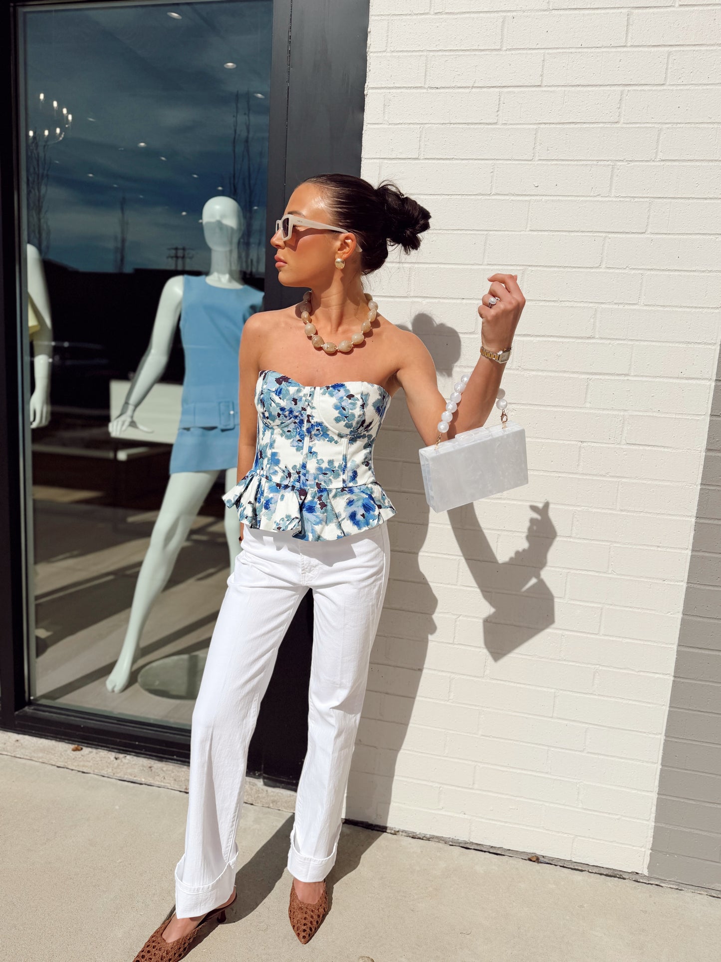 VALERIE FLORAL PEPLUM TOP