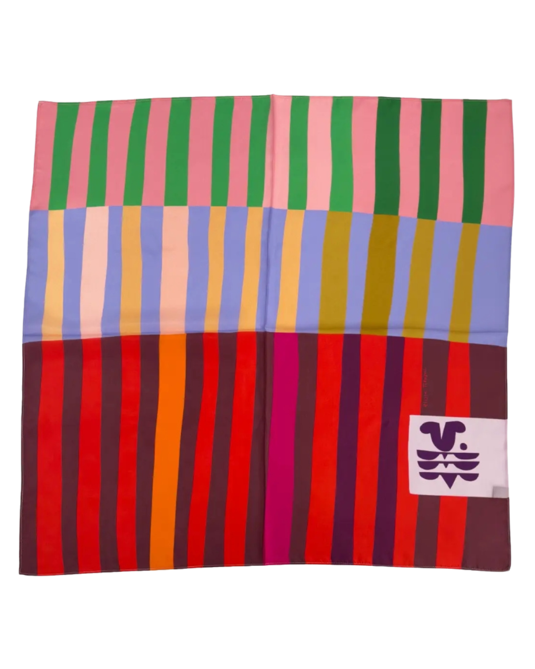 RED COLORBLOCK SCARF