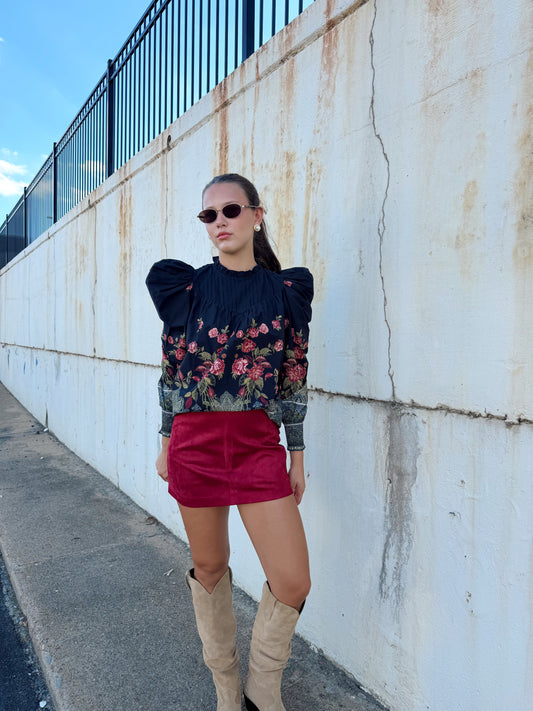 LIAN MINI FAUX SUEDE SKIRT