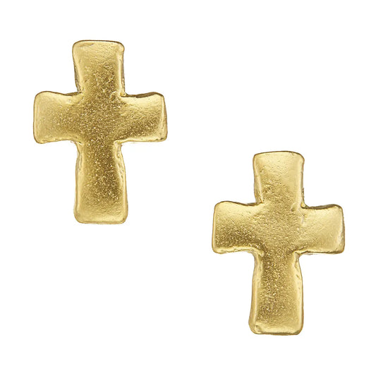 SMALL CROSS STUD EARRINGS
