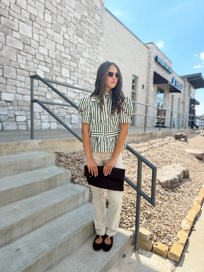 STRIPED TIE TOP