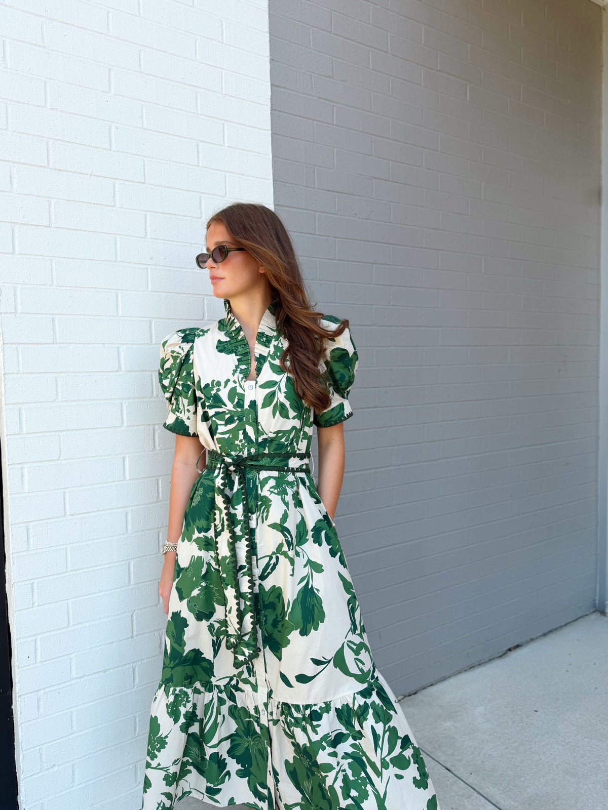OLIVE FLORAL MAXI