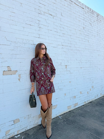 PAISLEY PRINT UTILITY JACKET