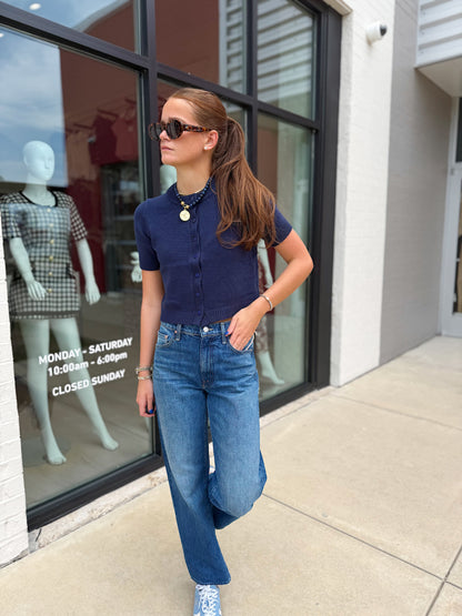 LEIA SHORT SLEEVE KNIT TOP