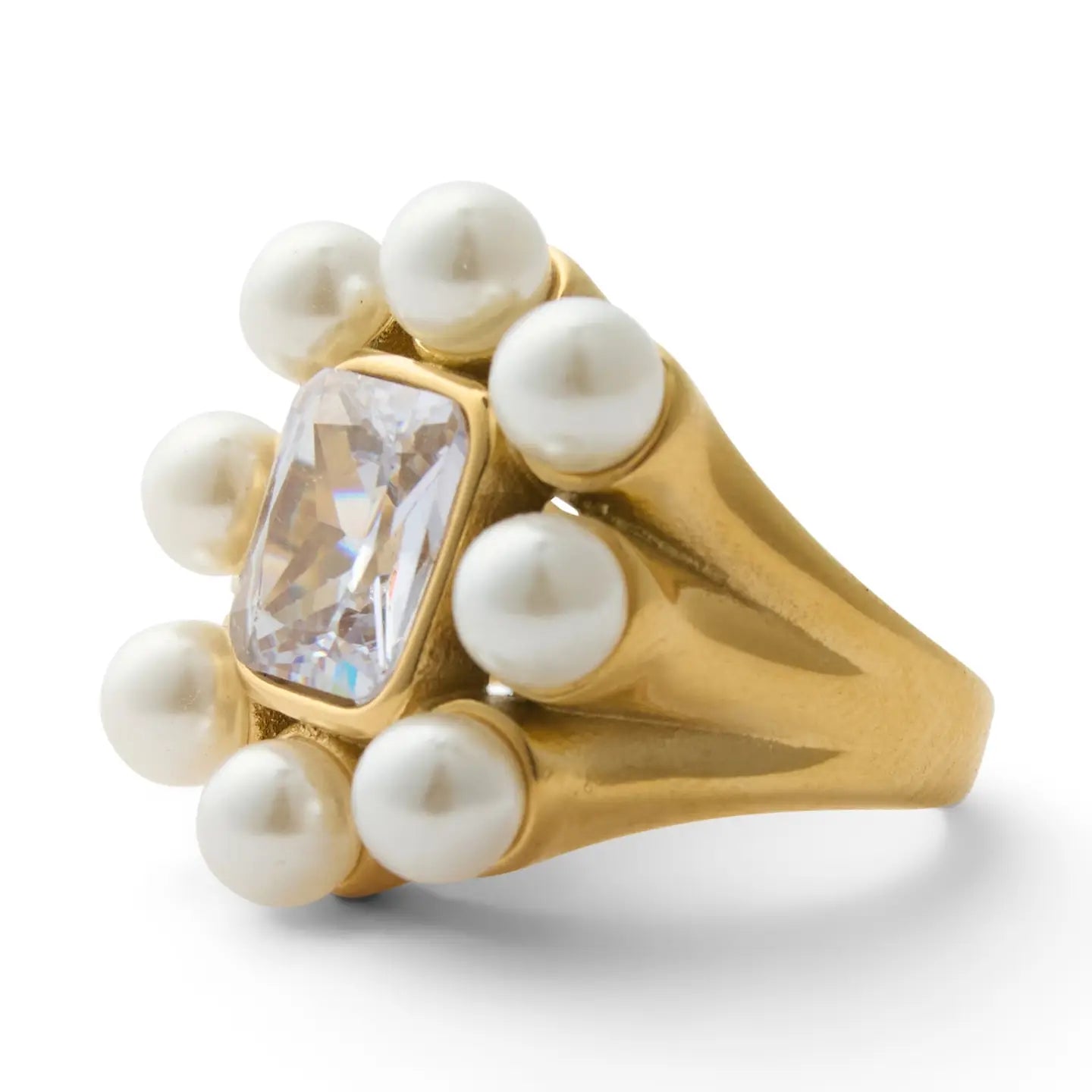 ELEANOR PAVE PEARL RING