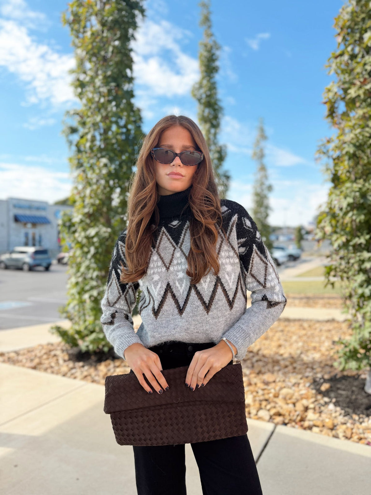 SAIMA LS JACQUARD SWEATER