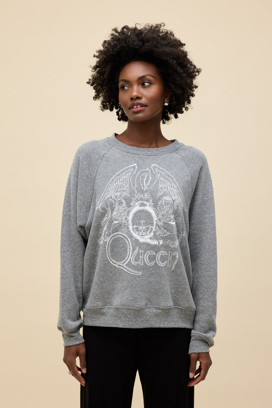 QUEEN CREST VINTAGE RAGLAN. SWEATSHIRT