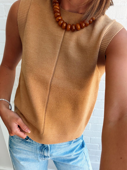 BABY SOFT CREW NECK SLEEVELESS TOP