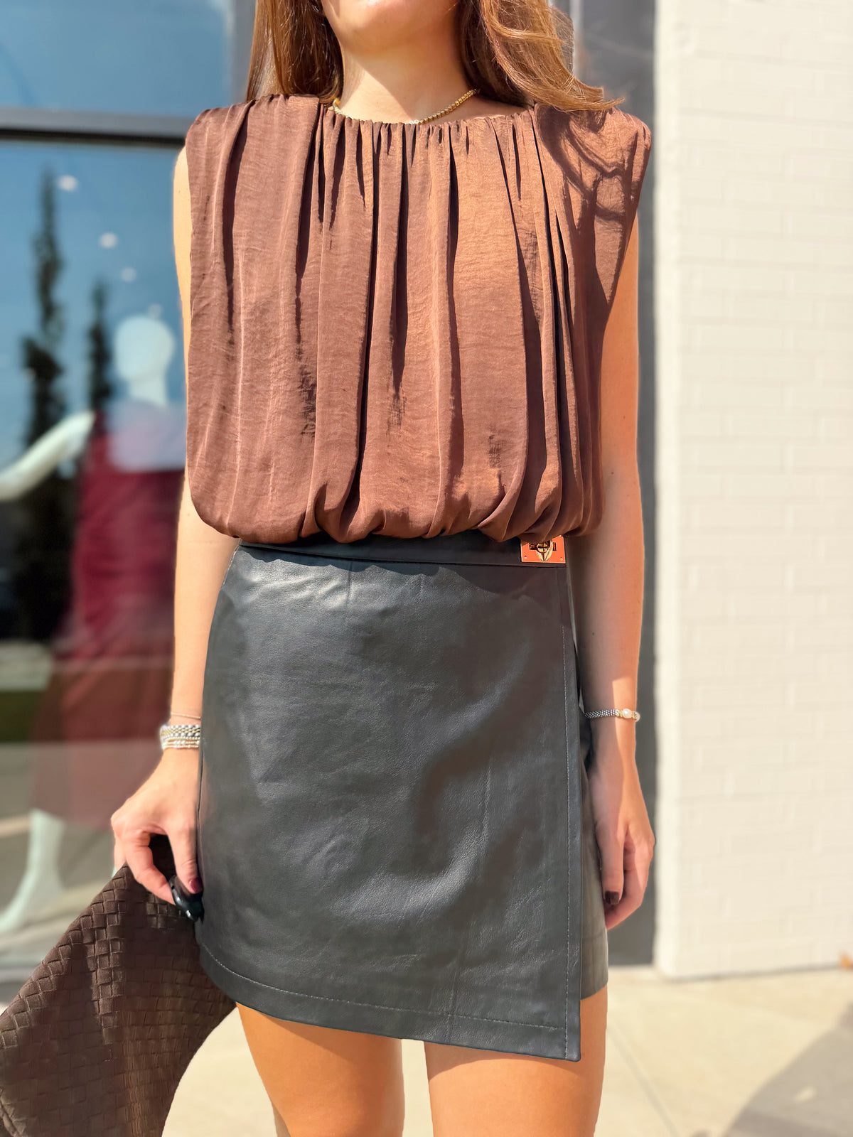 PAULI LEATER MINI SKIRT