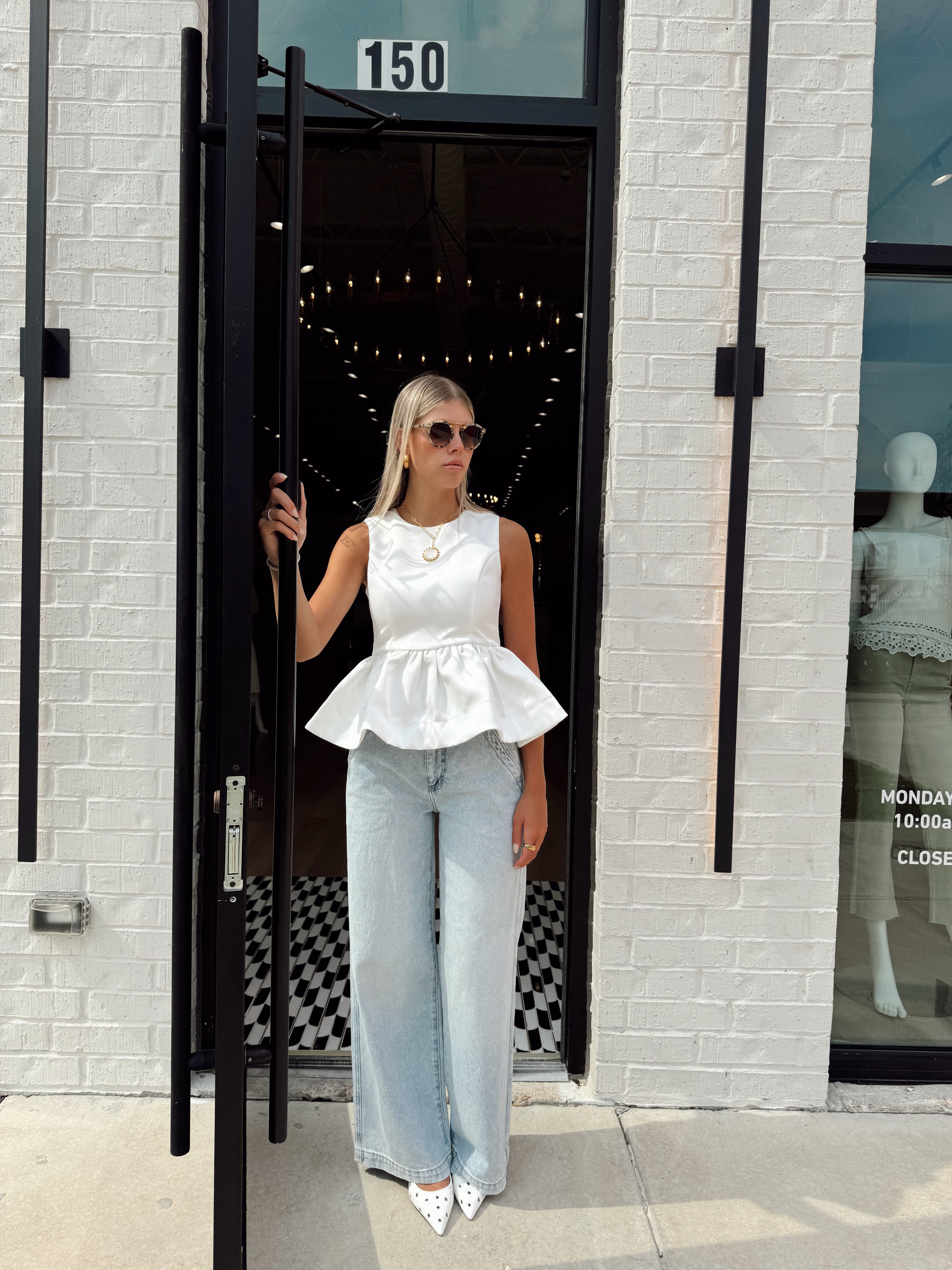 gray peplum top