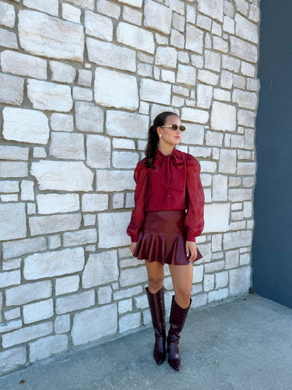 PARISA FAU LEATHER MINI SKIRT