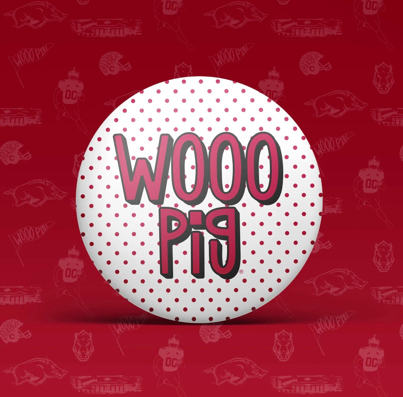 WOO PIG POLKA DOT PIN