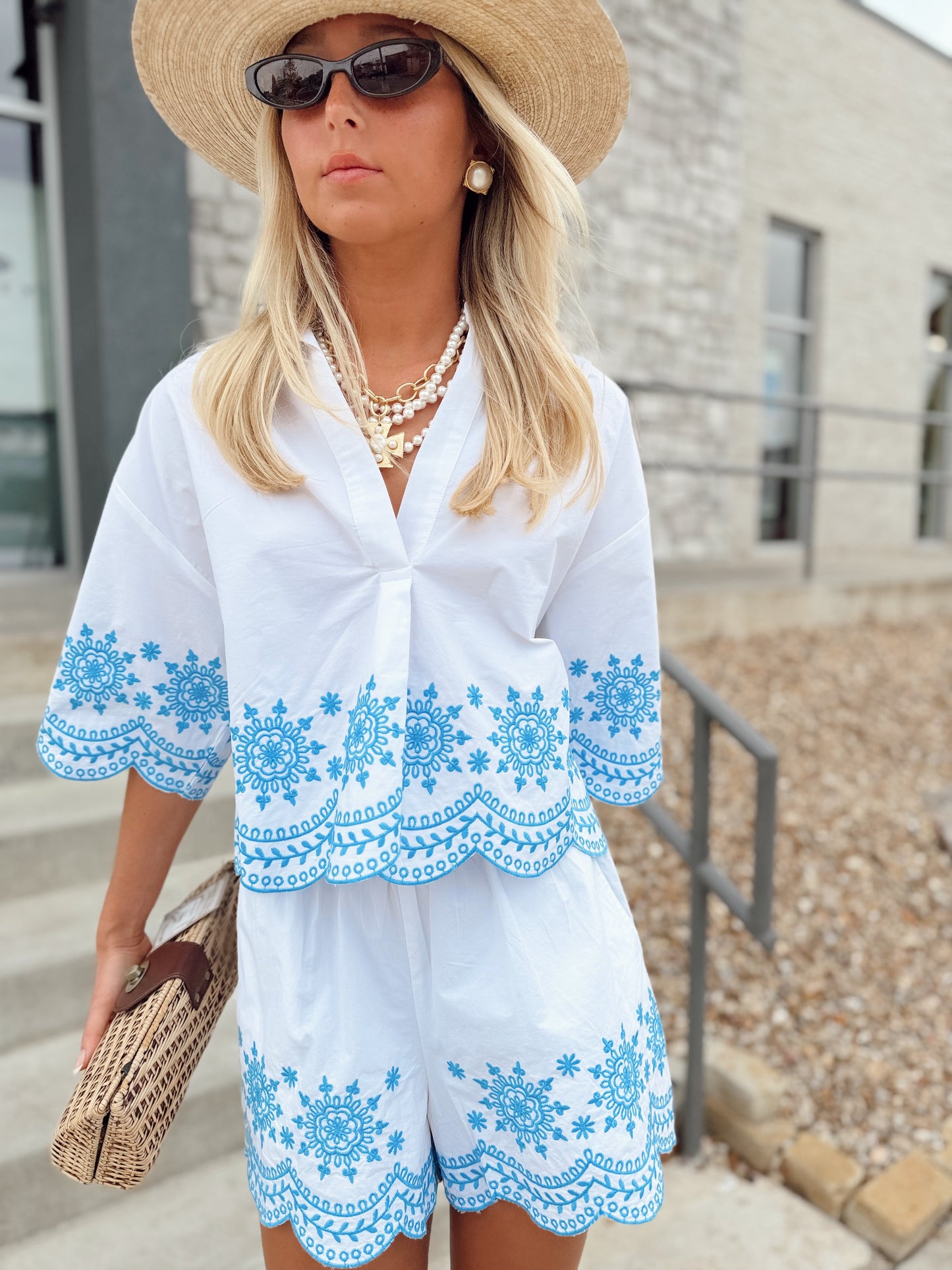 ALISSA COTTON EMBROIDERED POPOVER