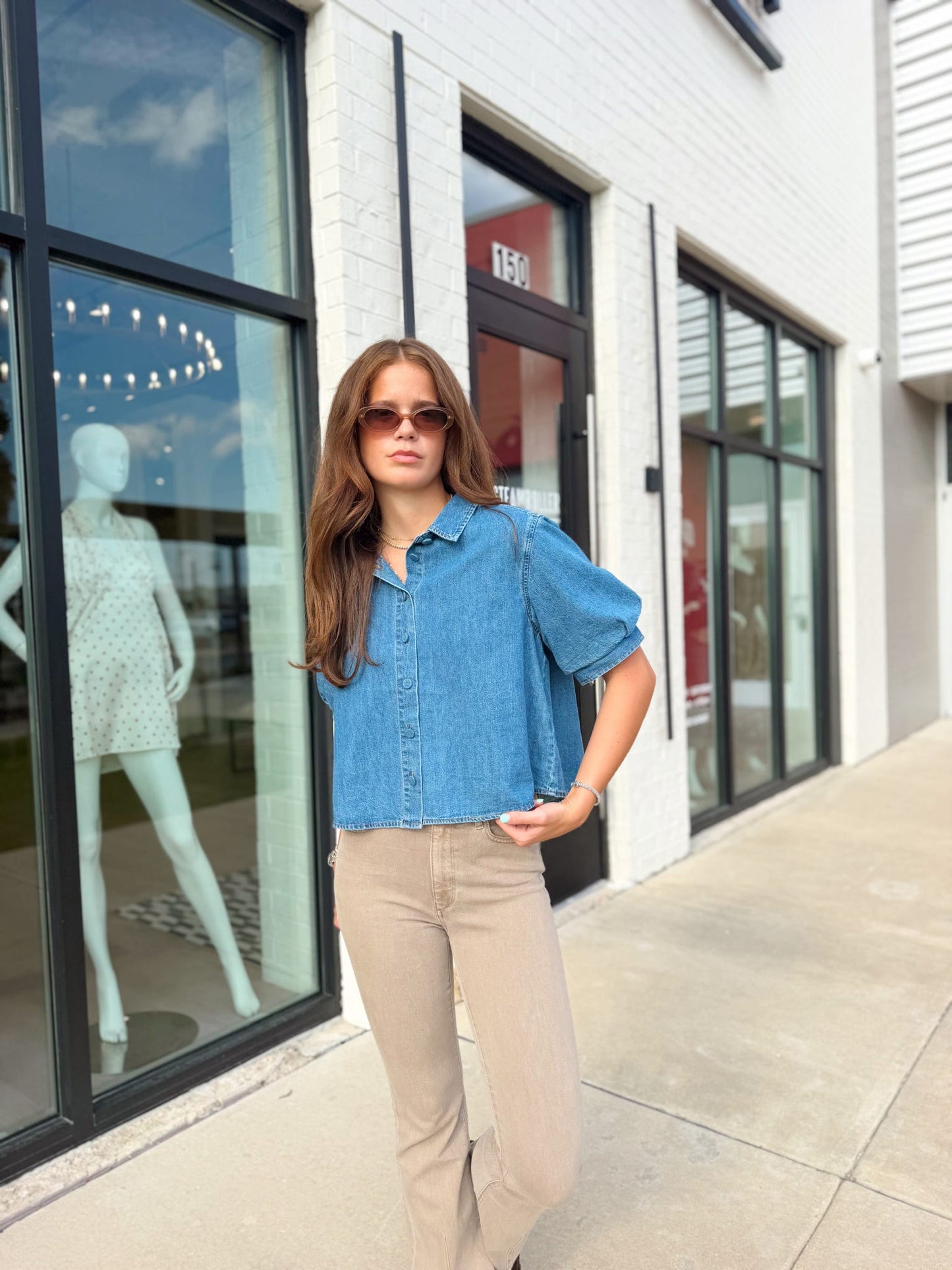 VALERIE DENIM SHORT SLEEVE