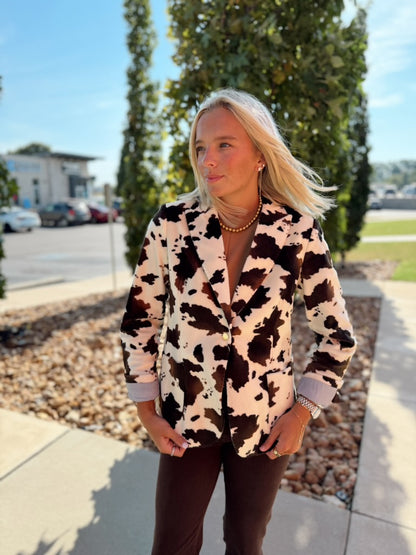 COW PRINT BLAZER