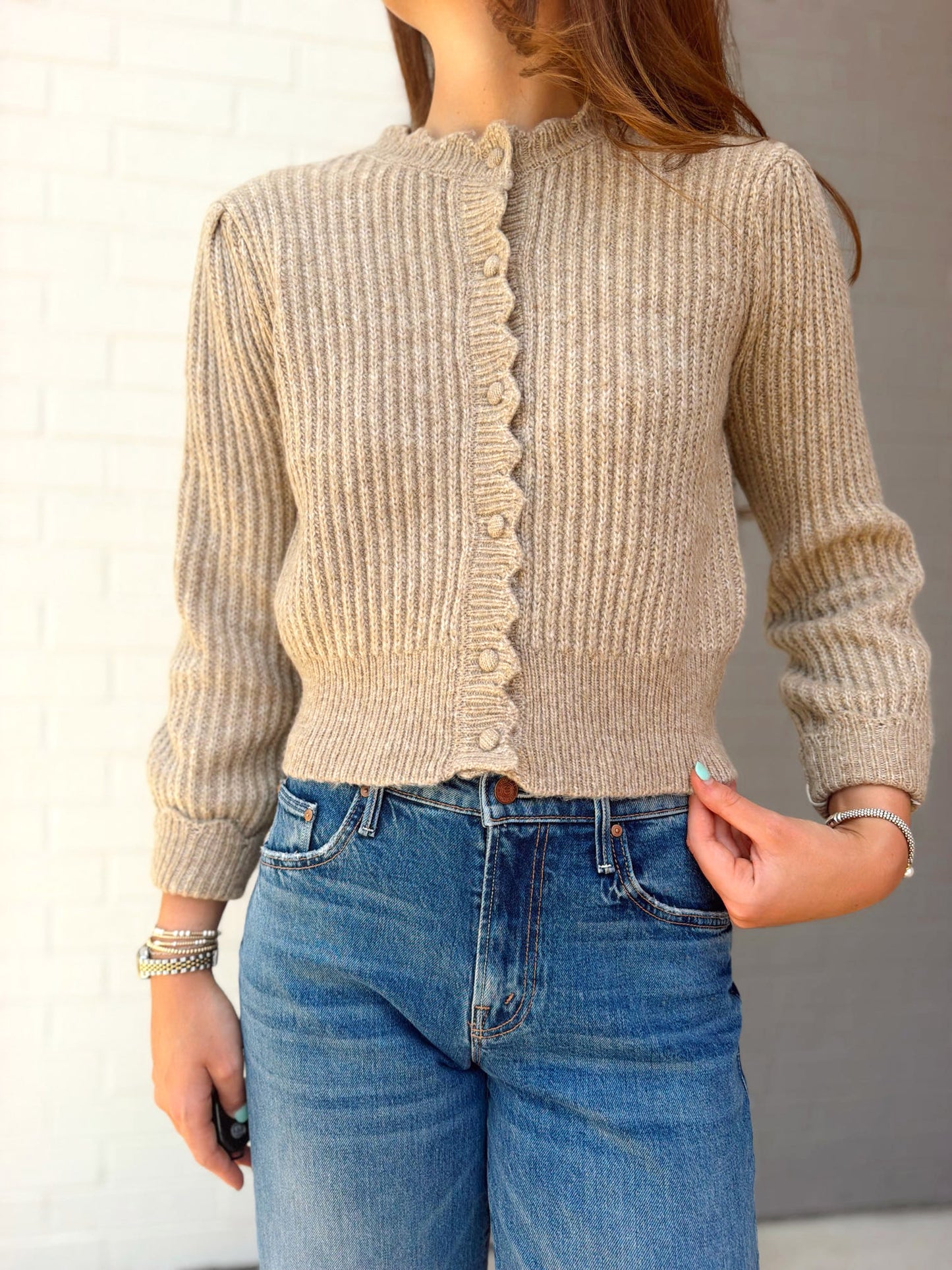 TRUDY LONG SLEEVE CREW NECK CARDI