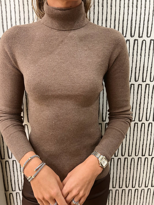 FITTED RIBBED TURTLENECK