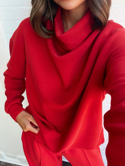FREIZA SOFT KNIT FUNNEL NECK PULLOVER