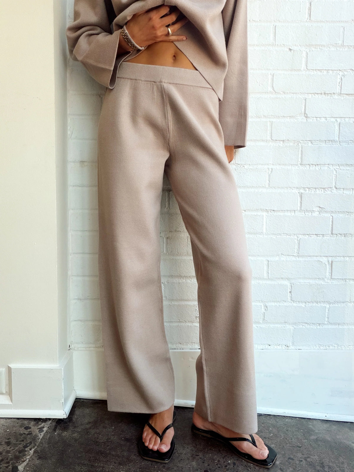 HIGH WAISTED SWEATER LONG PANTS