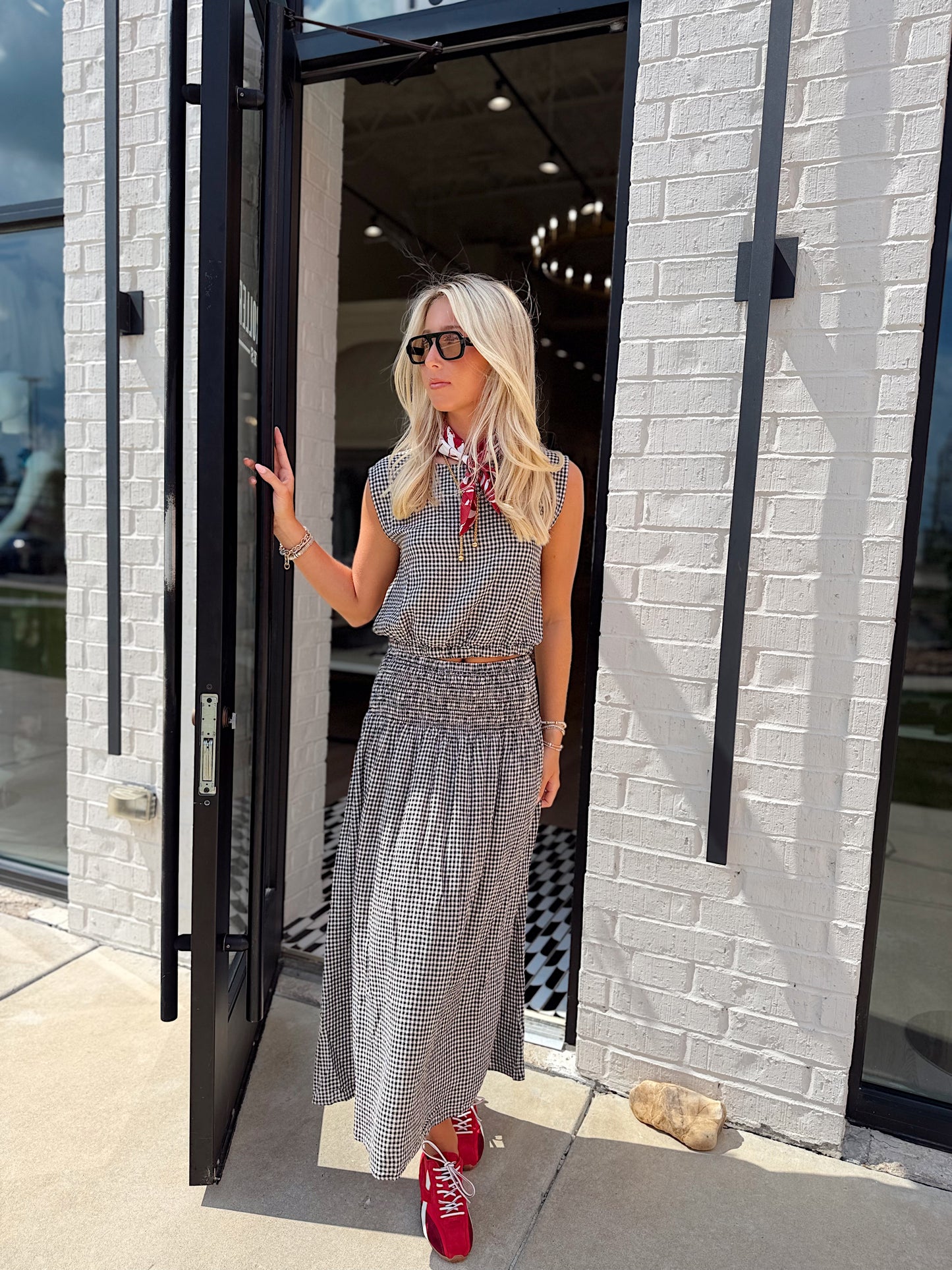 MERIT GINGHAM TOP
