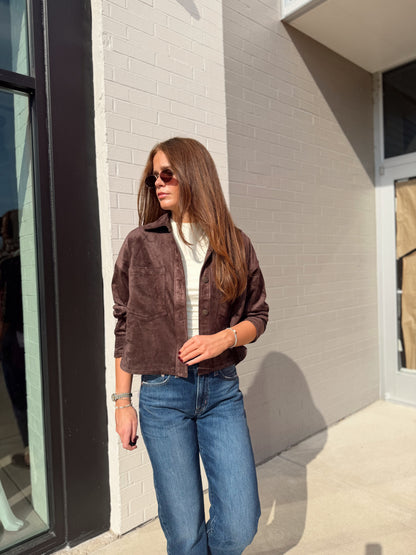 ALL DAY CROPPED SUEDE JACKET