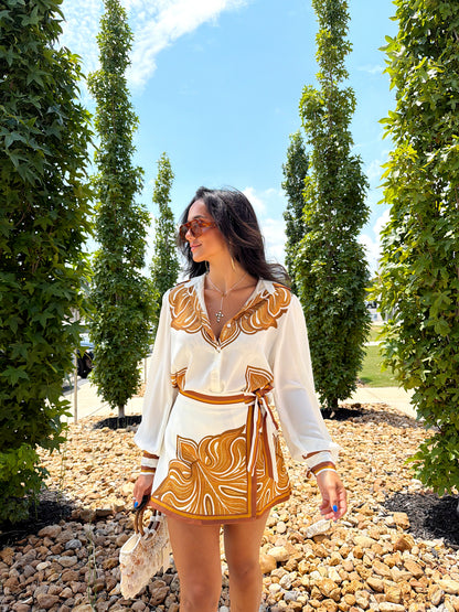 PRINTED WOVEN SKORT