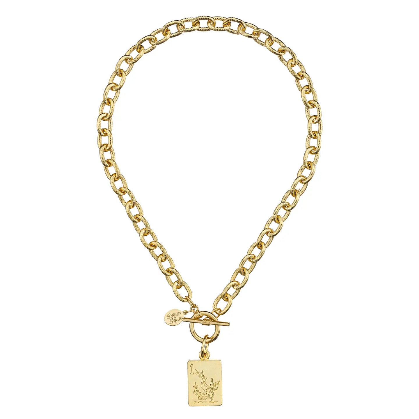 BAM BIRD MAHJONG TILE TOGGLE NECKLACE