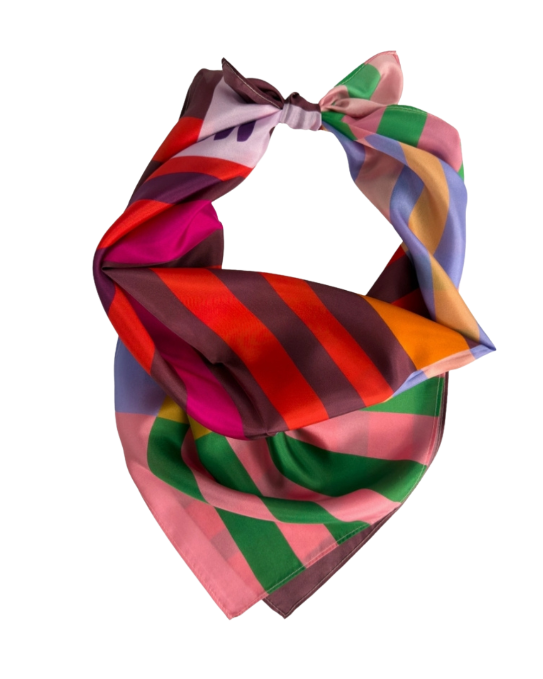 RED COLORBLOCK SCARF