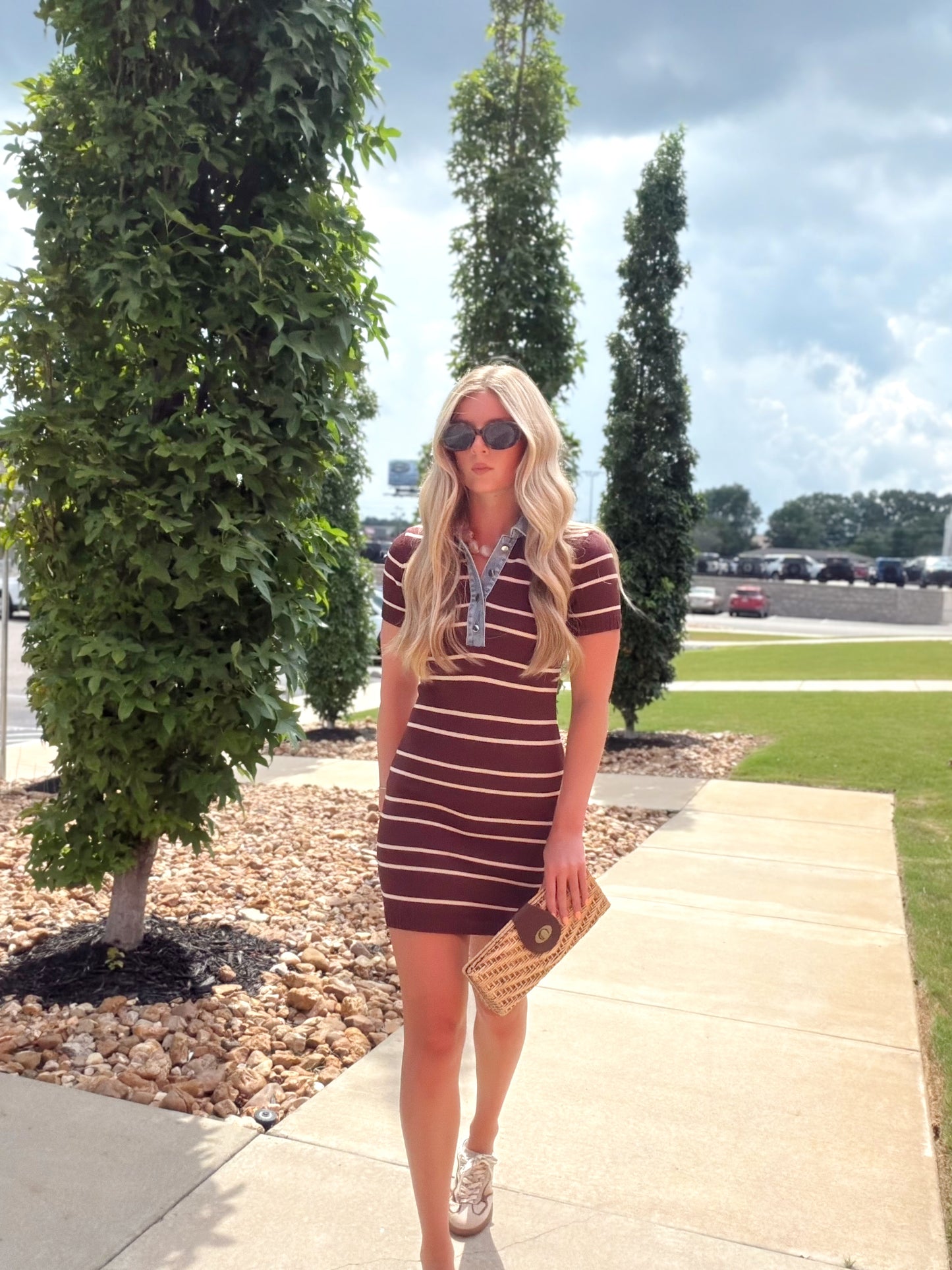 CECELIA STRIPE COLLARED DRESS