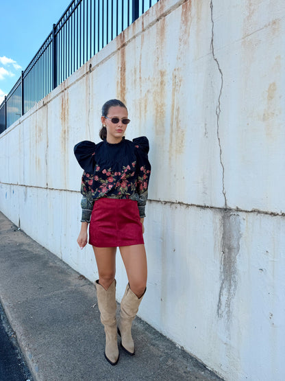 LIAN MINI FAUX SUEDE SKIRT