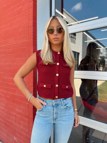 SELENA BUTTON KNIT TOP