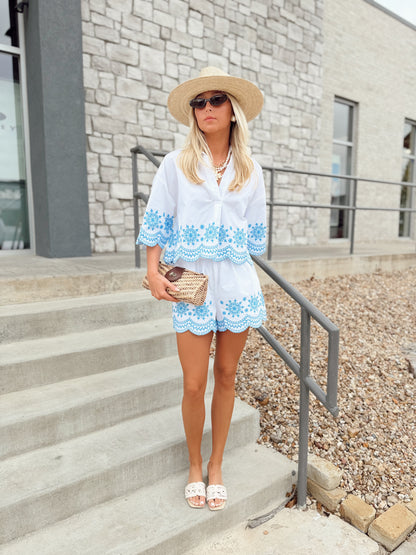ALISSA COTTON EMBROIDERED POPOVER