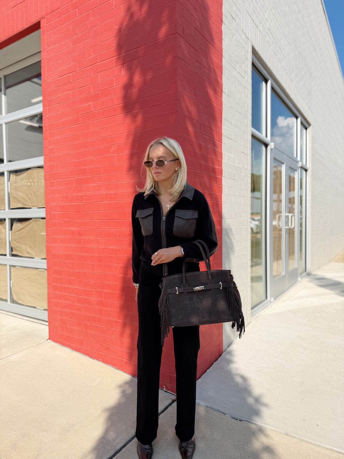 AVERY LEATHER SWEATER