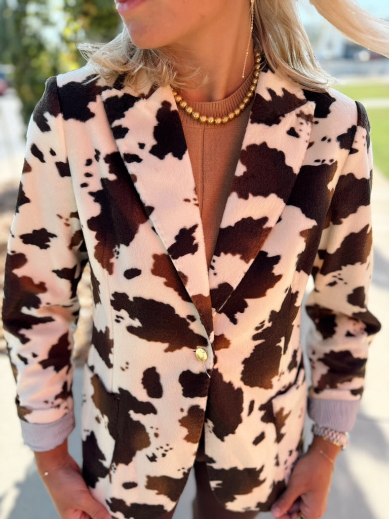 COW PRINT BLAZER